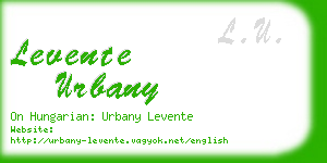 levente urbany business card